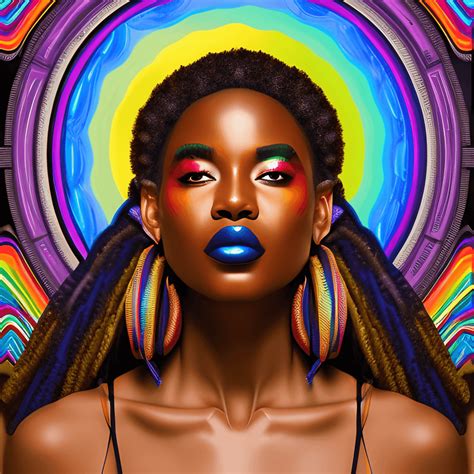 Rainbow Women Black Queen Melanin Poppin Brown Skin Woman 3d Art Vector