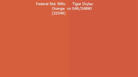Federal Std 595c Orange 22246 Vs Tiger Drylac 049 24690 Side By Side