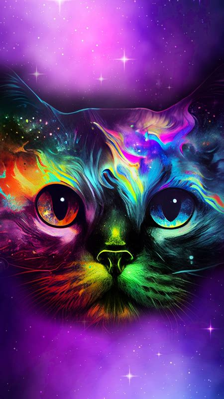 Pictures To Draw Art Pictures Neon Cat Doll Drawing Rainbow Cat