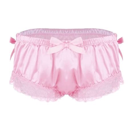 Slip Sissy Homme Adulte Culotte Satin String Dentelle Lingerie À Volants Sous Vêtements