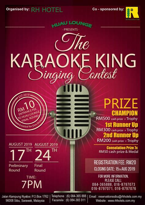 Karaoke King Singing Contest 2019 Hijau Lounge Rh Hotel