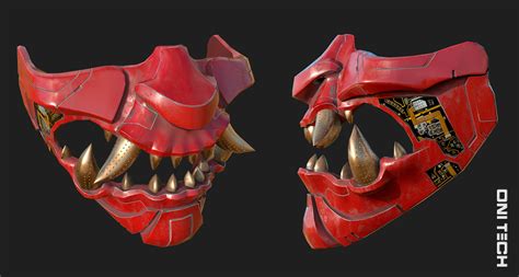 Stylized Cyberpunk Oni Mask Finished Projects Blender Artists Community