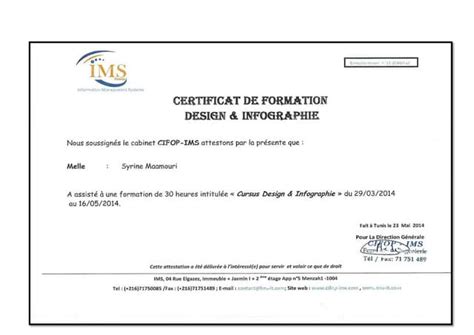 Certificat De Formation Design And Infographiste Ppt
