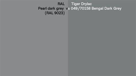 RAL Pearl Dark Grey RAL 9023 Vs Tiger Drylac 049 70158 Bengal Dark