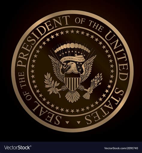 Us Golden Presidential Seal Emboss Royalty Free Vector Image