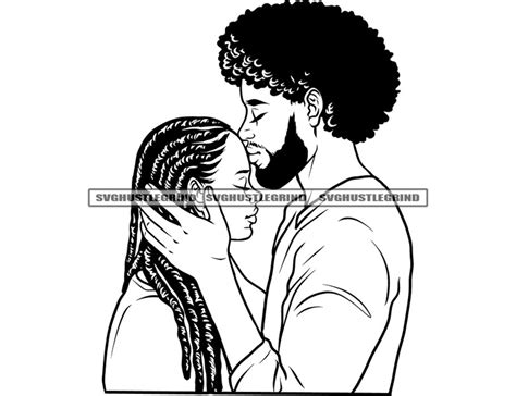 Black Couple Man Woman Black Love Relationship Braids Afro Beard