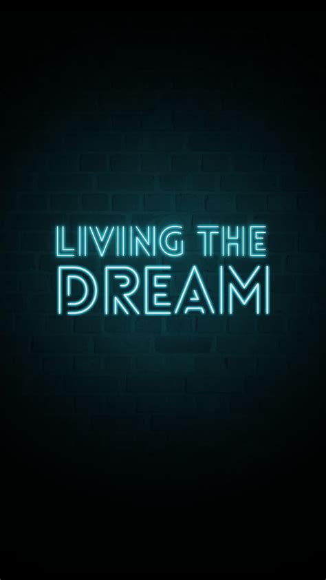Living The Dream Quotes Life Logo Wall Dream Live Neon Black