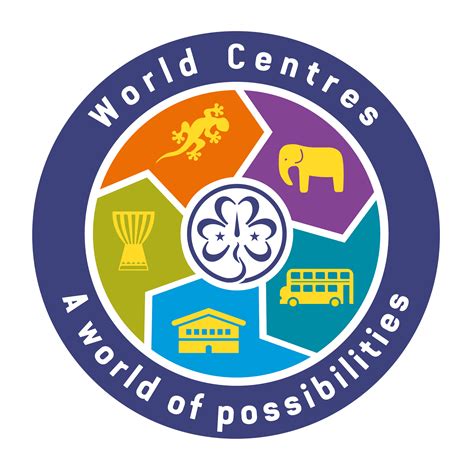 WAGGGS - World Centre - 5 World Centres Badge (Pack of 10)