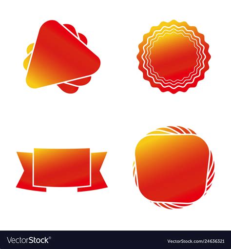 Colorful Shapes Banner Icon Set Eps10 Royalty Free Vector