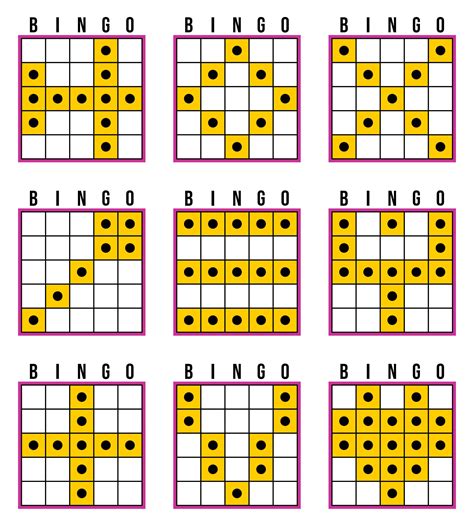 Bingo Game Patterns Printable