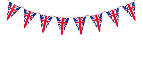 Premium Vector Uk Flag Garland Union Jack Pennants Chain British