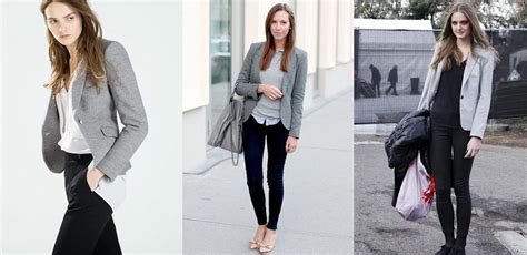 what to wear with a grey blazer female
