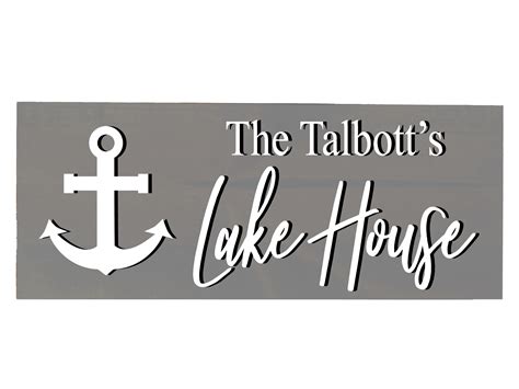 Personalized Anchor Lake House Sign Nautical Home Decor Celebrating
