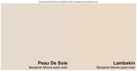 Benjamin Moore Peau De Soie Vs Lambskin Color Side By Side