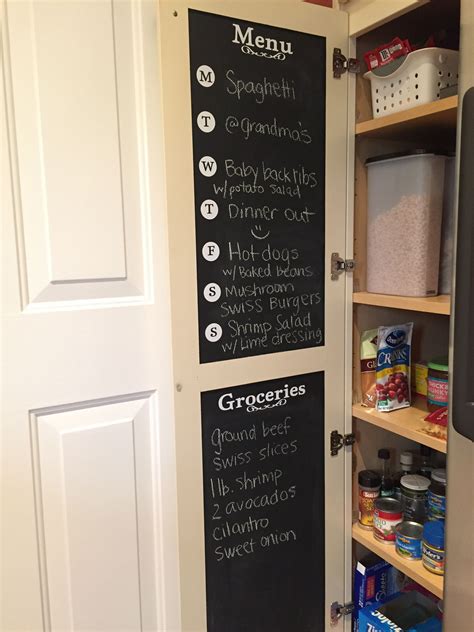 5 out of 5 stars. Pantry door menu and grocery list using chalkboard paint ...