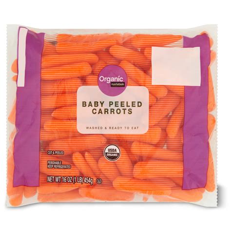 Organic Marketside Fresh Baby Peeled Carrots 1 Lb Bag
