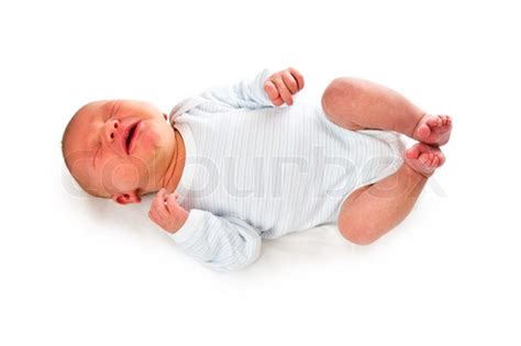 The Newborn Baby On White Background Stock Photo Colourbox