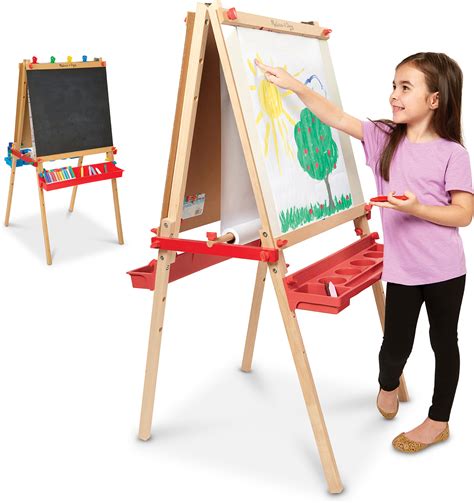 Deluxe Wooden Standing Art Easel Melissa And Doug Dancing Bear Toys