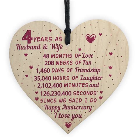 Whether you've been married one year or 20, if you like your marriage, it's always a good idea to mark your wedding anniversary with a gift for your spouse. 4th Wedding Anniversary Gift Heart Linen Fourth Wedding Gifts