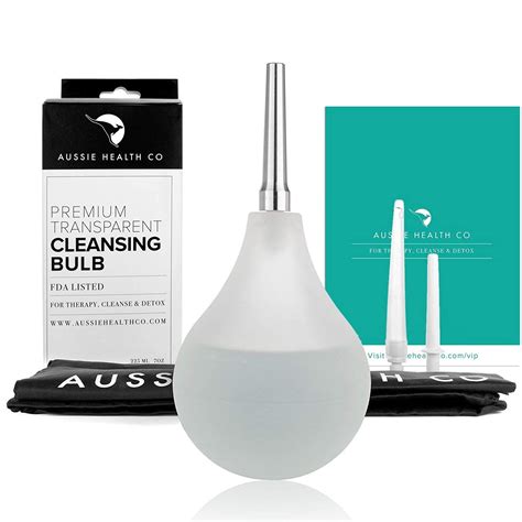 Buy Aussie Co Clear Enema Bulb Kit 7 Oz Anal Douche With 1 Hygienic Stainless Steel Tip And 2