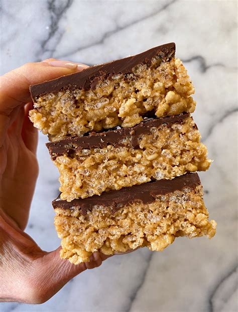 No Bake Crispy Peanut Butter Chocolate Bars HealthyGFfamily Com