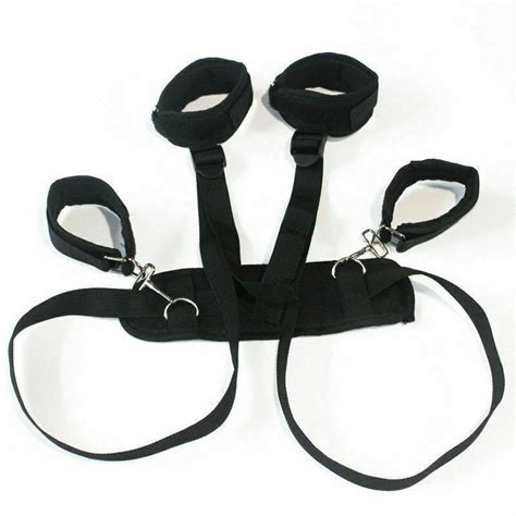 Adult Sex Sm Toys Handcuffs Cuff Strap Whip Bed Restraint Neck Bandage