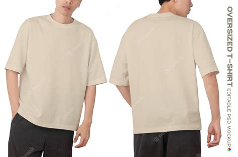 Premium Psd Man Wearing Oversize T Shirt O Neck Mockup
