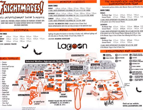 Lagoon 2012 Park Map Frightmares
