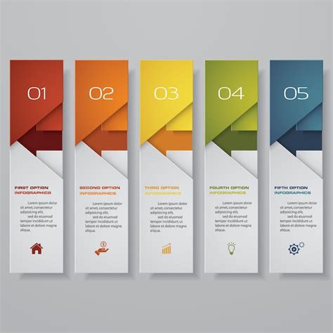 Premium Vector Infographic With Horizontal Banners