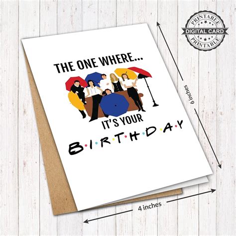 Friends Tv Series Printable Birthday Card Its Your Etsy