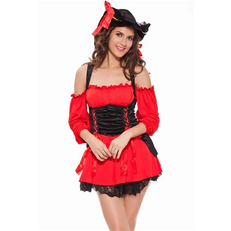 free shipping new sexy halloween caribbean spanish pirate costume woman fancy dress cosplay for
