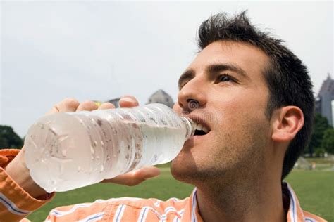 Man Drinking Water Stock Image Image Of Thirsty Health 6458867