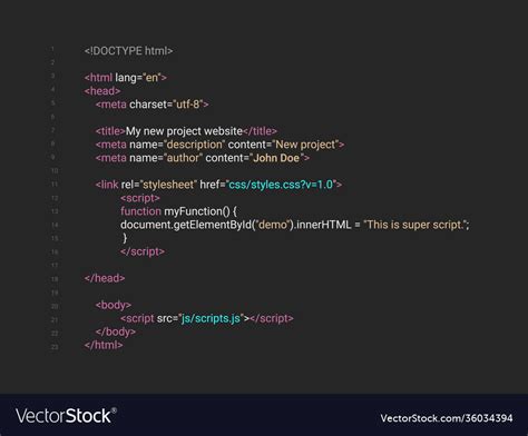 Html Screen Code Program Developer Background Vector Image