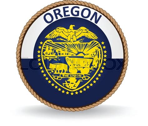 Flag Seal Of The State Of Oregon Stock Vector Colourbox