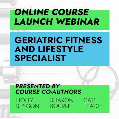 Free Launch Webinar Geriatric Fitness And Lifestyle Specialist