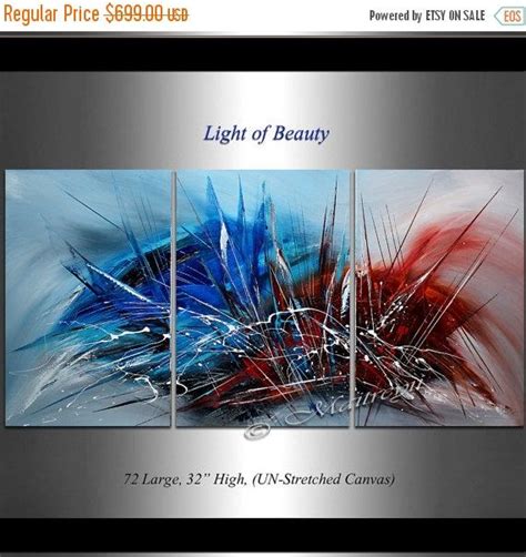 Abstract Painting 72 Blue Red Cold And Warm Effect By Largeartwork