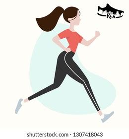 Woman Running Vector Illustration Benefits Jogging Stock Vector Royalty Free