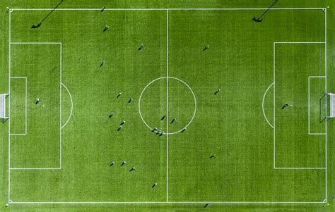 Green Football Pitch Aerial View Stock Photo Download Image Now