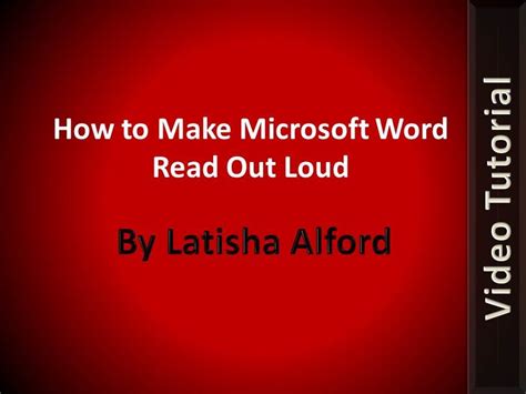 How To Make Microsoft Word Talk Read Speak Aloud With Text To Speech