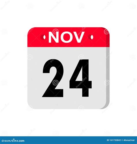 Icona Calendario 24 Novembre Icona Calendario Con Ombreggiatura