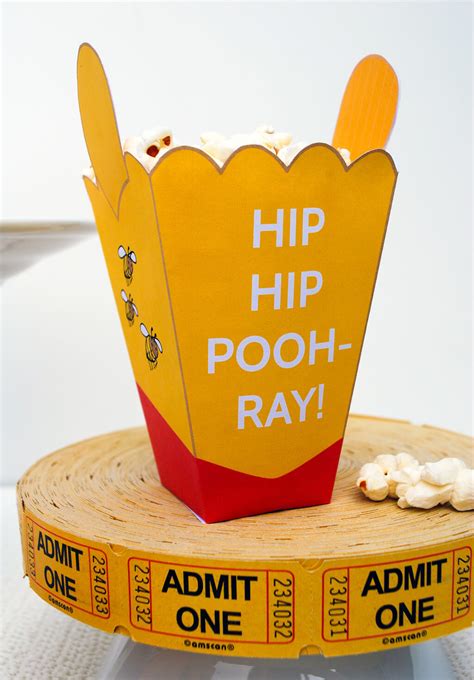 winnie  pooh printable mini popcorn box template
