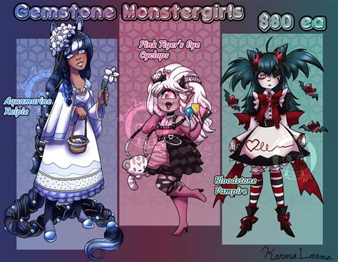 Gemstone Monstergirls Adopts 65 Ea 33 Open By Karmalarma On Deviantart