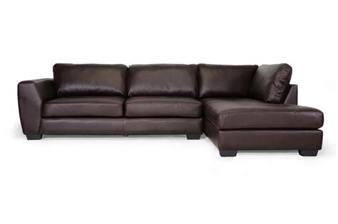 Baxton Studio Orland Leather Modern Sectional Sofa Set With Right