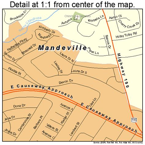 Mandeville Louisiana Street Map 2248225