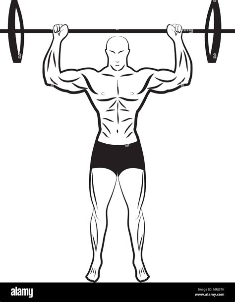 Illustration Of A Man Lifting A Barbell Stock Vector Image And Art Alamy