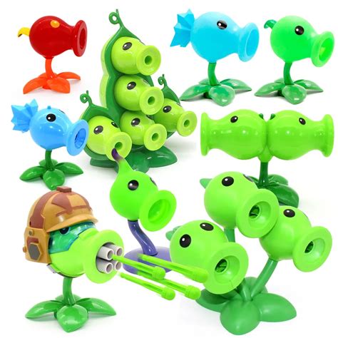 plants vs zombies gatling pea shooter pea pod peashooter bullets toys hard glue soft rubbe