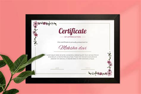 Framed Certificates A4 Plain Brown Custom Certificates Printing