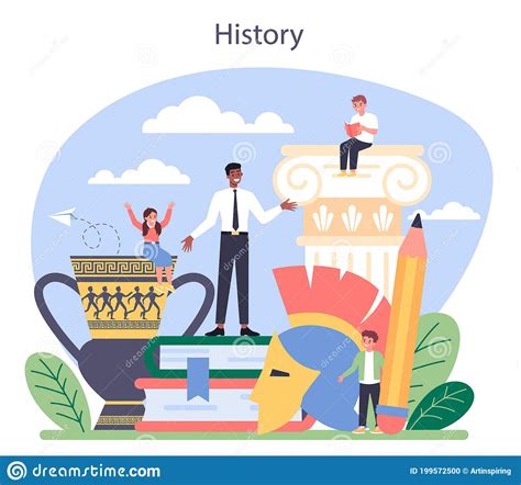 History Concept History School Subject Stock Vector Illustration Of