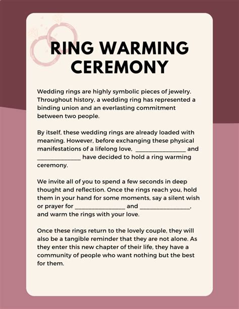3 Ring Warming Ceremony Scripts And Samples Free Pdfs
