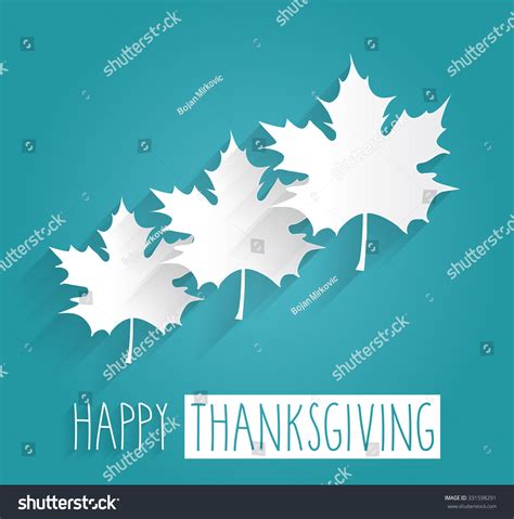 Happy Thanksgiving Blue Poster Handwritten Text Vector Illustration
